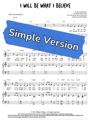 I Will Be What I Believe Sheet Music (Simple)